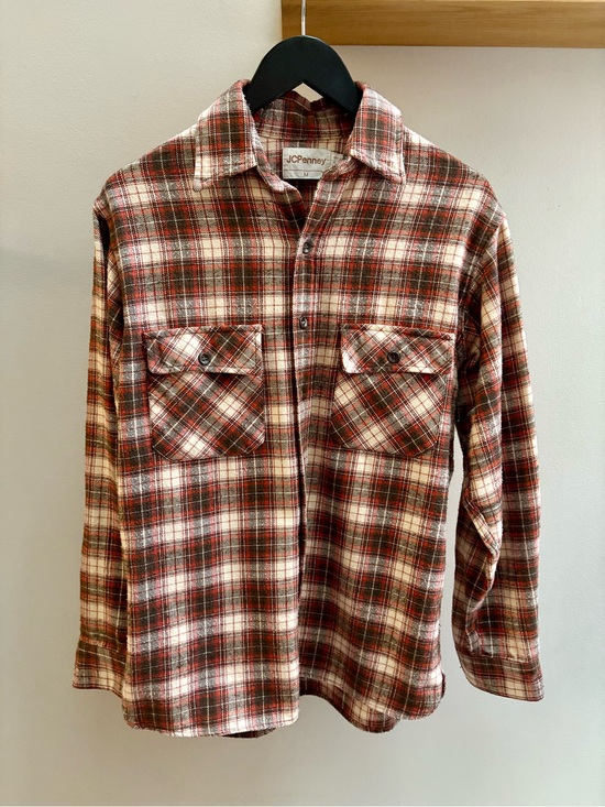 jcpenney Other - JCPenney true VTG late 70s/early 80s brown plaid flannel button-down shirt M